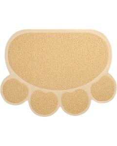 Nandog Pet Gear Nandog Cat Litter Mat Paw Shape 18"X24"-Tan