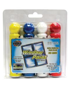 Crafty Dab Window Paint Markers 1.4oz 4/Pkg-Yellow, Blue, White & Red