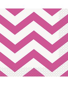 Unique Industries Beverage Napkins 5"X5" 16/Pkg-Hot Pink Chevron