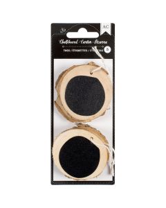 American Crafts Chalkboard Wooden Tags 5/Pkg-2.25" Round