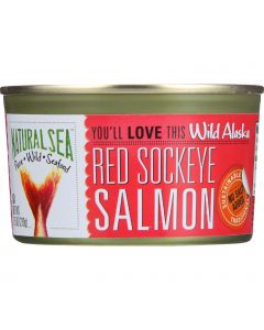 Natural Sea Salmon - Red Sockeye - Wild Alaska - No Salt Added - 7.5 oz - case of 24