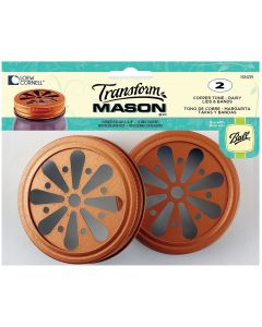 Loew-Cornell Transform Mason Lids & Bands 2/Pkg-Copper Daisy