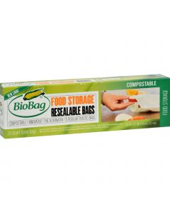 BioBag Resealable Food Storage Bags - Case of 12 - 20 Count