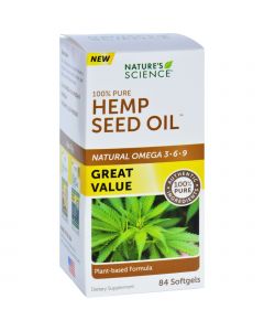 Nature's Science Natures Science Hemp Seed Oil - 100 Percent Pure - 84 Softgels