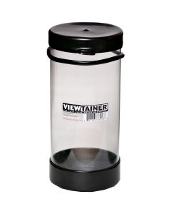 Viewtainer Tethered Cap Storage Container 3.625"X8"-Black