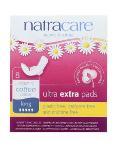 Natracare  Ultra Extra Pads w/wings - Long - 8 Count