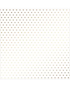 American Crafts DIY Shop 3 Vellum 12"X12"-Gold Foil Hearts
