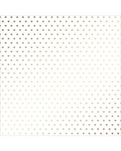 American Crafts DIY Shop 3 Vellum 12"X12"-Gold Foil Hearts