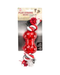 Ethical Pets Play Strong Rubber Bone With Rope 3.5"-