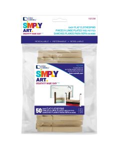 Loew-Cornell Simply Art Wood Baby Flat Clothespins-Natural 2.5" 50/Pkg