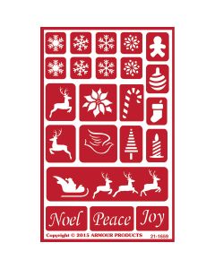 Armour Products Over 'N' Over Reusable Stencils 5"X8"-Holiday Baubles
