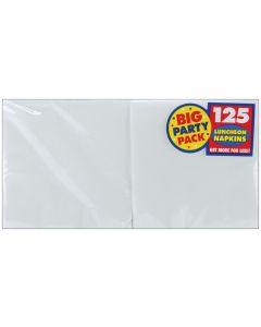 Amscan Big Party Pack Luncheon Napkins 6.5"X6.5" 125/Pkg-White