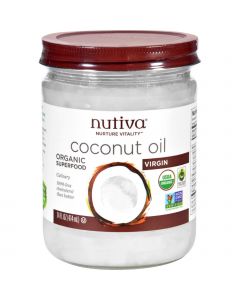 Nutiva Coconut Oil - Organic - Superfood - Virgin - Unrefined - 14 oz - Case of 6