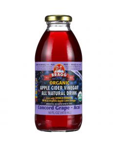 Bragg Apple Cider Vinegar Drink - Organic - Concord Grape-Acai - 16 oz - case of 12