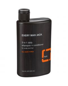 Every Man Jack 2 in 1 Shampoo plus Conditioner - Daily - Scalp and Hair - All Hair Types - 13.5 oz