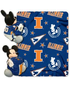 The Northwest Company Illinois Mickey Hugger with 40x50 Fleece Throw (College) - Illinois Mickey Hugger with 40x50 Fleece Throw (College)