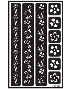 Armour Products Over 'N' Over Reusable Stencils 5"X8"-Flower Border