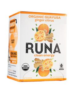 Runa Tea Organic Ginger Centers Guayusa Tea - Case of 6 - 16 Bags