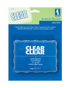 Inkadinkado Clear On Clear Acrylic Block-Large 5"X3.5"