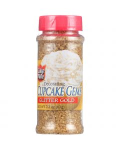 Cake Mate Cake Decor - Cupcake Gems - Sugar - Glitter Gold - 2.2 oz - case of 6