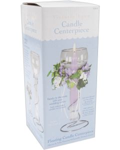Darice Victoria Lynn Candle Centerpiece 10.5"-Clear & Silver