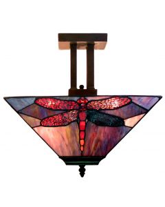 Warehouse of Tiffany Tiffany-style Dragonfly Pendant Light Fixture