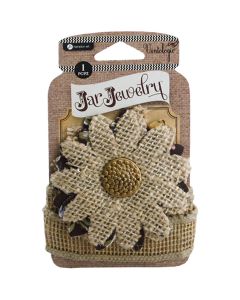 Hampton Art Embellished Burlap Flower W/Tie-Natural