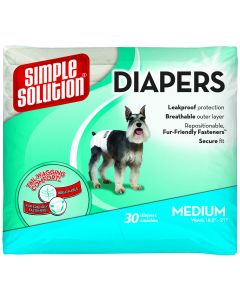 Simple Solution Disposable Dog Diapers 30 pack Medium White