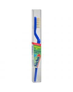 Fuchs Brushes Record V Natural Bristle Toothbrush - Adult Medium - Case of 10
