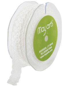 May Arts Lace Ribbon 5/8"X30yd-Ivory