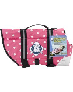 Fido Pet Products Paws Aboard Doggy Life Jacket Large-Pink Polka Dot