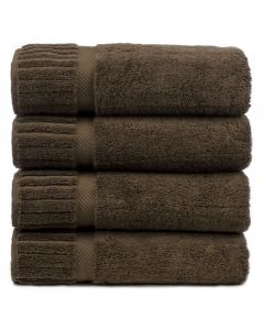 Bare Cotton Luxury Hotel & Spa Towel 100% Genuine Turkish Cotton Bath Towels - Cocoa - Piano - Set of 4