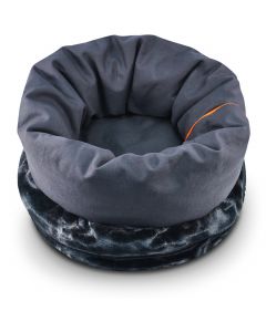 P.L.A.Y. Small Snuggle Bed 13" Diam X 18"-Charcoal Gray