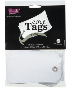 Darice Core'dinations Core Tags 20/Pkg-2.125"X4.25" White