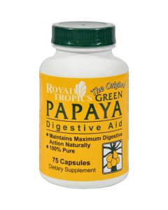 Royal Tropics The Original Green Papaya Digestive Aid - 75 Capsules