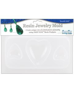 Yaley Resin Jewelry Mold 3"X4"-Hearts - 3 Cavity