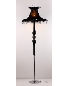 Warehouse of Tiffany Cyrene Black Fabric Floor Lamp