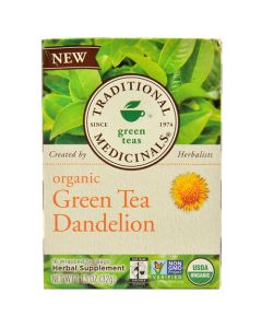 Traditional Medicinals Tea - Organic - Green Tea - Dandeln - 16 ct - 1 Case