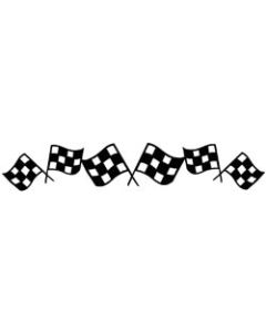 Scrapbook 101 Cardstock Laser Die-Cut Border 2.5"X12"-Racing Flags