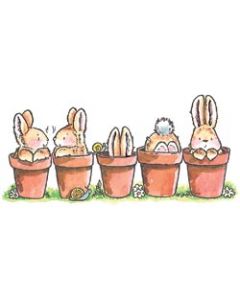 Penny Black Mounted Rubber Stamp 2.5"X5"-Bunny Friends