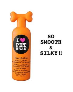 Pet Head Furtastic Crme Rinse for Curly and Long Coat Blueberry Muffin 16oz 9" x 3" x 2.5"