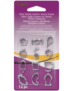 Polyform Premo Sculpey Mini Metal Cutters 12/Pkg-Sweet Treats