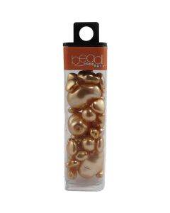 Mode International Square Tube Glass Beads 2oz-Pearl Gold Mix