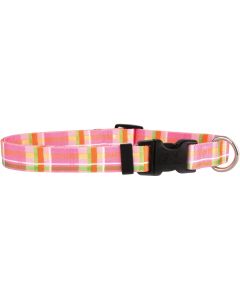 Yellow Dog Design Yellow Dog Collar Small 10"-14"-Madras Pink