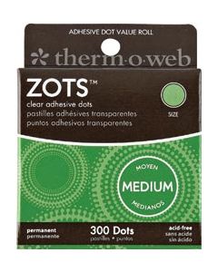 Thermoweb Zots Clear Adhesive Dots-Medium 3/8"X1/64" Thick 300/Pkg