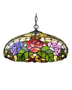 Warehouse of Tiffany Tiffany-style Rose Floral Hanging Fixture