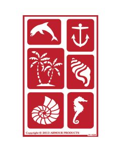 Armour Products NEW! Over 'N' Over Reusable Stencils 5"X8"-Seashore