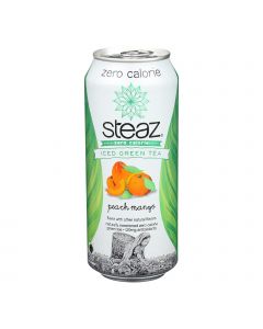 Steaz Zero Calorie Green Tea - Peach Mango - Case of 12 - 16 Fl oz.