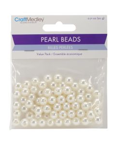 Multicraft Imports Pearl Beads Value Pack-8mm Ivory 80/Pkg