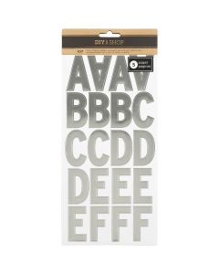 American Crafts DIY Shop 3 Alphabet Stickers 5/Pkg-Silver Foil